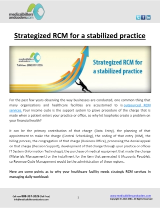 Strategized RCM for a stabilized practice