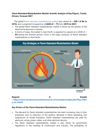 Flame Retardant Masterbatches Market: Growth, Analysis of Key Players, Trends, D