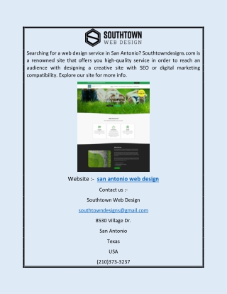 San Antonio Web Design | Southtowndesigns.com