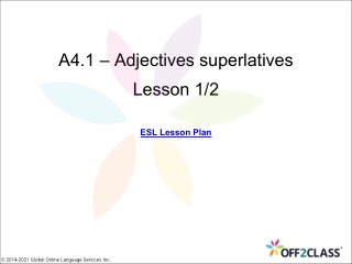 Adjectives Superlatives  - Free ESL Lesson Plan Download
