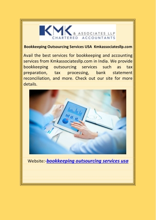 Bookkeeping Outsourcing Services USA | Kmkassociatesllp.com