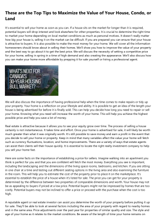 Qualities the Best People in the Best Housing Markets Industry Incline to Have