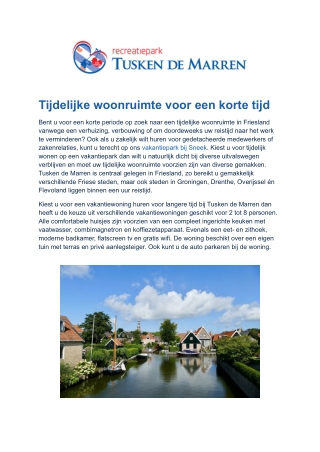 Vakantiewoning huren voor langere tijd