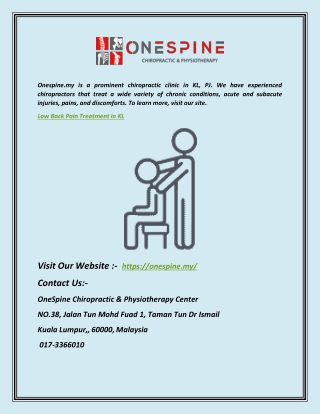 Low Back Pain Treatment in Kl | Onespine.my