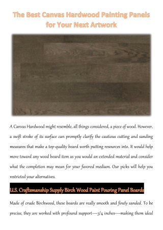 The Best Canvas Hardwood Painting Panels for Your Next Artwork