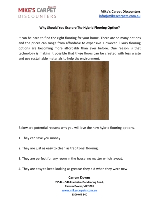 Why Should You Explore The Hybrid Flooring Option