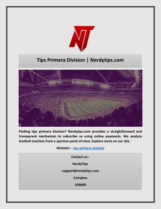Tips Primera Division | Nerdytips.com