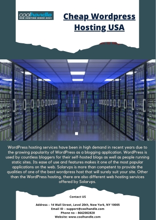 Cheap Wordpress Hosting USA