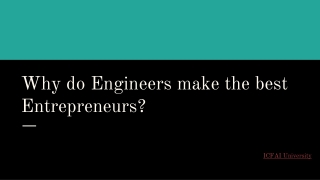 Why do Engineers make the best Entrepreneurs?