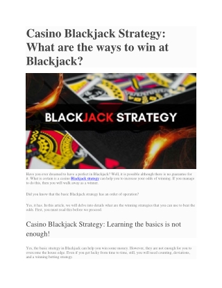 What are the ways to win at Blackjack?
