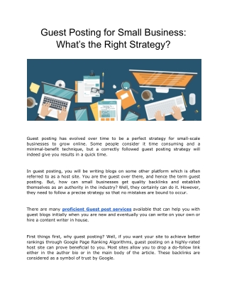 Guest Posting for Small Business- What’s the Right Strategy