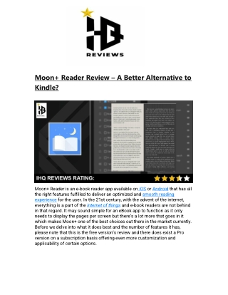 Moon  Reader Review – A Better Alternative to Kindle