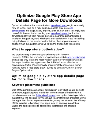 Optimize Google Play Store App Details Page for More Downloads