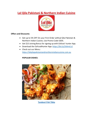 5% Off - Lal Qila Pakistani & Northern Indian Restaurant Morley, WA