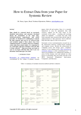 How to extract data from your paper for systemic review - Pubrica