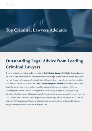 Top Criminal Lawyers Adelaide