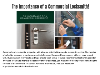 The Importance of a Commercial Locksmith!