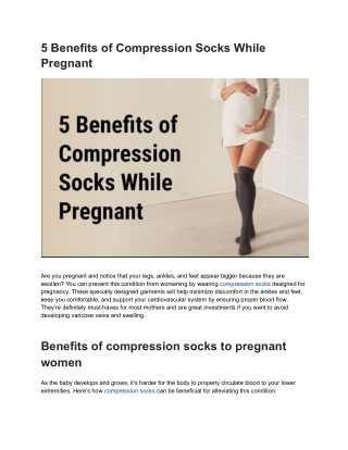 5 Benefits of Compression Socks While Pregnant