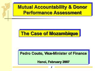 Mutual Accountability & Donor Performance Assessment