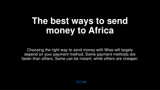 The best ways to send money to Africa