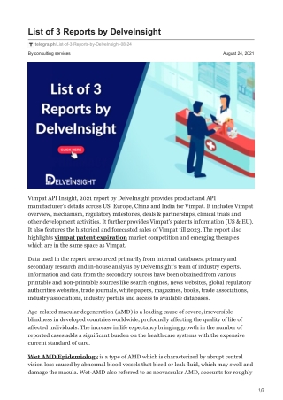 List of 3 Reports by DelveInsight