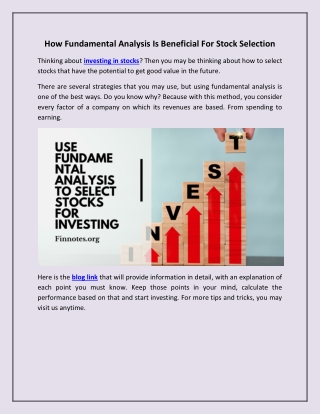 How Fundamental Analysis Is Beneficial For Stock Selection