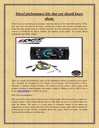 Diesel performance kits that you should know about (1)