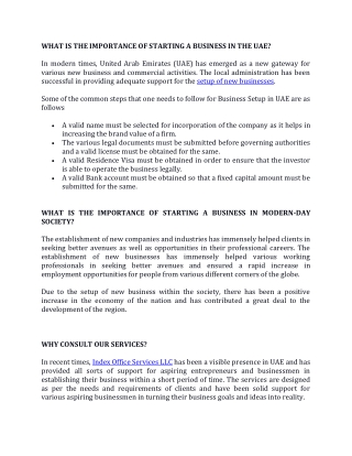 BUSINESS SE TUP IN UAE