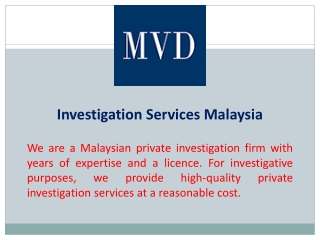 Investigation Services Malaysia