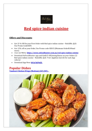 15% off - Red spice Indian cuisine Redcliffe takeaway, QLD