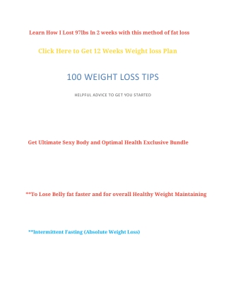 100 Weight Loss Tips