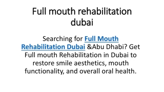 Full mouth rehabilitation dubai