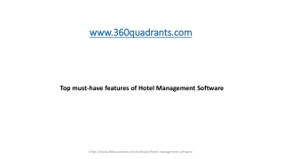 Top must-have features of Hotel Management Software