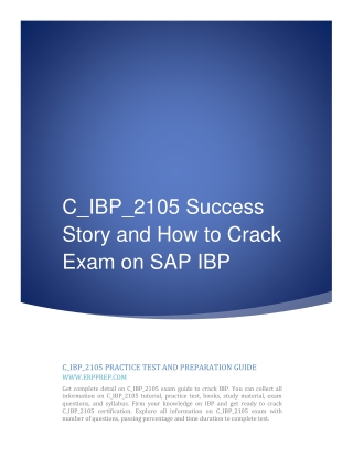 C_IBP_2105 Success Story and How to Crack Exam on SAP IBP