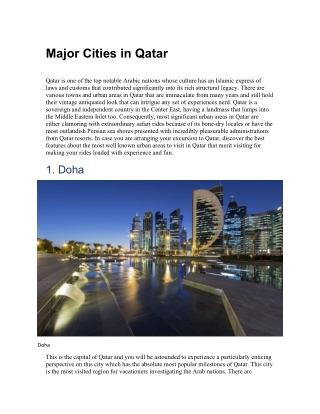 Major Cities in Qatar