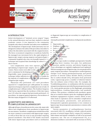 Complications of Minimal Access Surgery