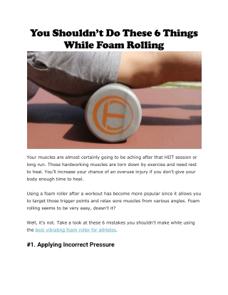 best vibrating foam roller for athletes
