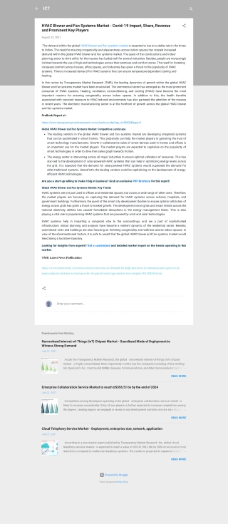 HVAC Blower and Fan Systems Market Trends Analysis 2030