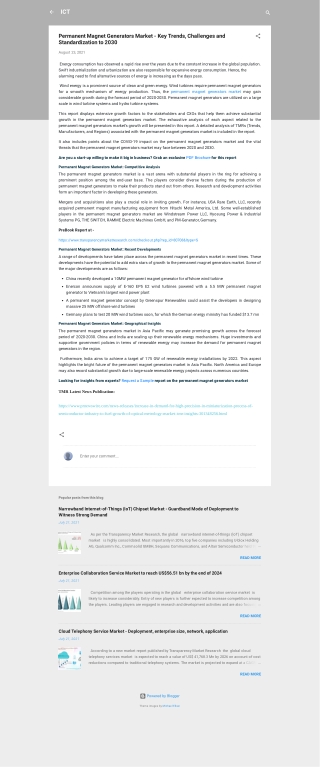 Permanent Magnet Generators Market Demand & Trends by 2030