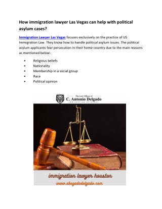 How immigration lawyer Las Vegas can help with political asylum cases