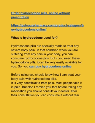 Order hydrocodone pills  online without prescription