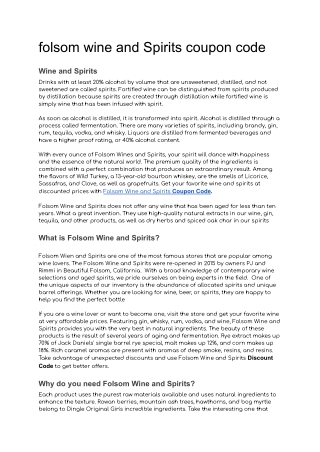 Folsom Wine & Spirits Coupon Code