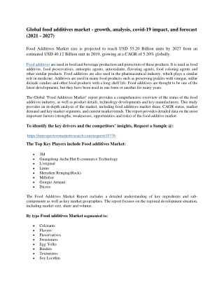 food additives market