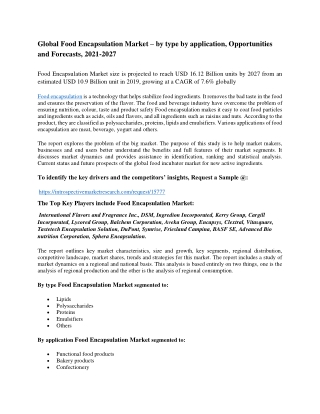 Food Encapsulation Market