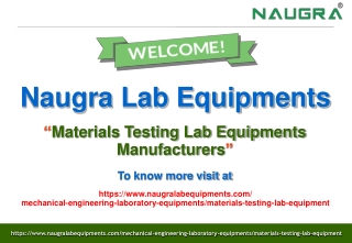 Materials Testing Lab Equipments Manufacturers