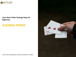Online Poker Tournament Strategy at Acehigh Poker
