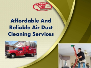 Affordable And Reliable Air Duct Cleaning Services