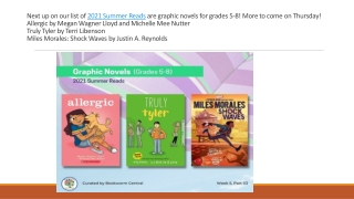 2021 Summer Reads are graphic novels for grades 5-8