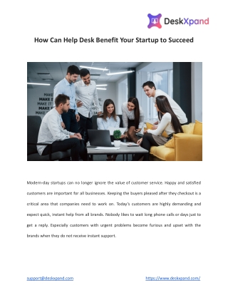 How can help desk benefit your startup to succeed