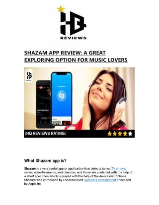 SHAZAM APP REVIEW- A GREAT EXPLORING OPTION FOR MUSIC LOVERS